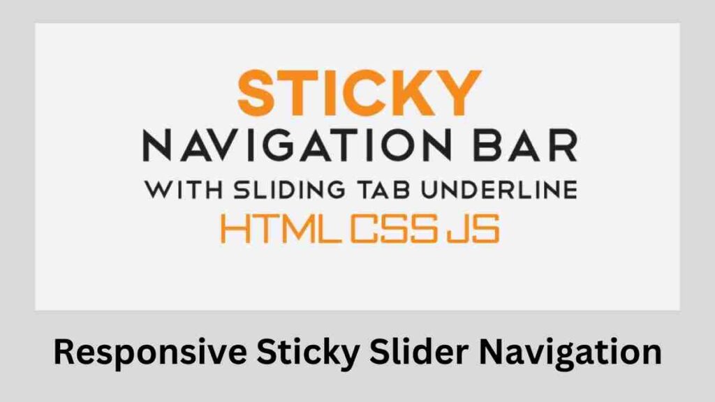 Responsive Sticky Slider Navigation (Free Code) 2024